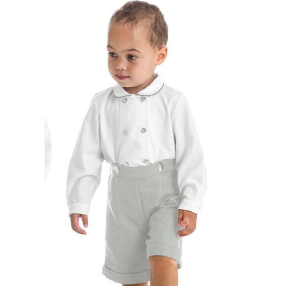 NWT Ancar Spain Boys 4 Yrs Classic Shirt/Button-On Shorts Set - Picture 2 of 8